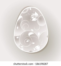 Abstract Paper Easter egg with flowers