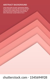 Abstract paper elegant vertical poster with geometric shapes in vinous and pink colors. Vector illustration