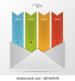Abstract paper envelope infographics template. Vector