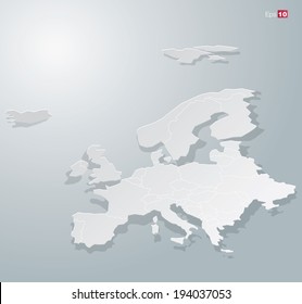 Abstract Paper Europe map for Infographics. Editable vector format.