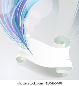 Abstract Paper and feather pen background