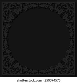 Abstract paper floral frame. Vector illustration 