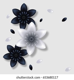 Abstract paper flower, 3d, shape. Origami style, vector illustration.