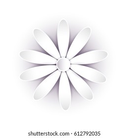 Abstract paper flower. 3d vector illustration.