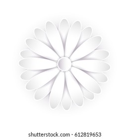 Abstract paper flower. 3d vector illustration.