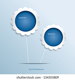 Abstract paper flowers speech bubbles vector background