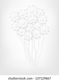 Abstract paper flowers. Vector illustration