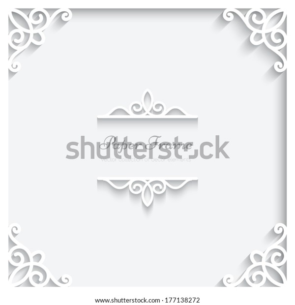 Abstract paper frame with shadow,
divider, header, vector ornamental background,
eps10