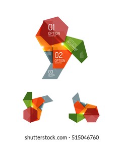 Abstract paper geometric infographic templates for business background, presentation or message with options and buttons