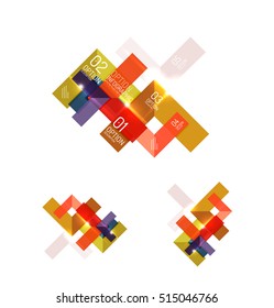 Abstract paper geometric infographic templates for business background, presentation or message with options and buttons