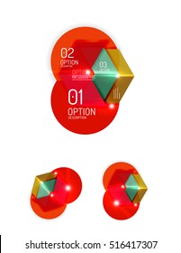 Abstract paper geometric infographic templates for business background, presentation or message with options and buttons