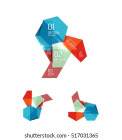 Abstract paper geometric infographic templates for business background, presentation or message with options and buttons