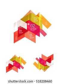Abstract paper geometric infographic templates for business background, presentation or message with options and buttons