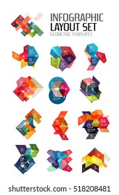 Abstract paper geometric infographic templates for business background, presentation or message with options and buttons