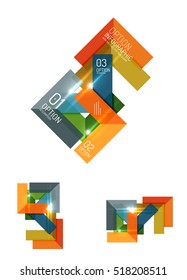 Abstract paper geometric infographic templates for business background, presentation or message with options and buttons