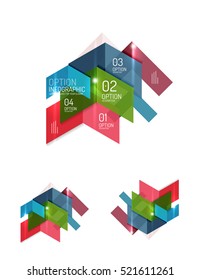 Abstract paper geometric infographic templates for business background, presentation or message with options and buttons