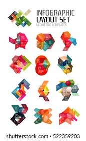 Abstract paper geometric infographic templates for business background, presentation or message with options and buttons
