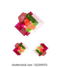 Abstract paper geometric infographic templates for business background, presentation or message with options and buttons