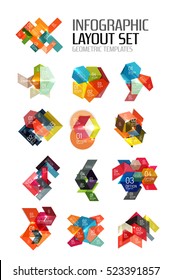 Abstract paper geometric infographic templates for business background, presentation or message with options and buttons