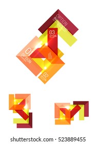 Abstract paper geometric infographic templates for business background, presentation or message with options and buttons