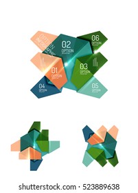 Abstract paper geometric infographic templates for business background, presentation or message with options and buttons