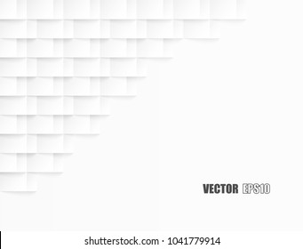 Abstract paper geometric texture. white Background ,light and shadow ,Vector