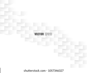 Abstract paper geometric texture. white Background ,light and shadow ,Vector