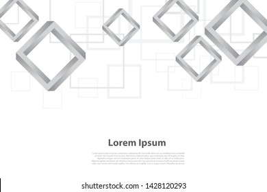 Abstract paper geometry white background  pattern with copy space. Premium Vector