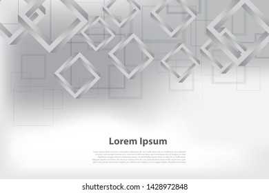 Abstract paper geometry white background  pattern with copy space. Premium Vector