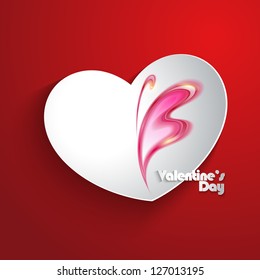 Abstract paper heart with butterfly