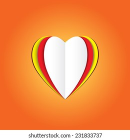 Abstract paper heart. Love. Paper flat design.