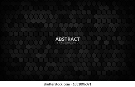 Abstract paper hexagon black background