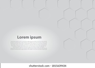 Abstract paper Hexagon gray background pattern with copy space. Simple elements of design for creation of more difficult ideas.