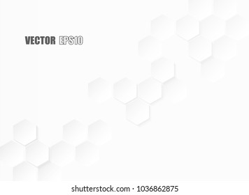 Abstraktes Papier, Hexagon, weißer Hintergrund, Licht und Schatten .Vektorgrafik