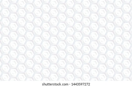 Abstract paper Hexagon white Background ,light and shadow ,Vector