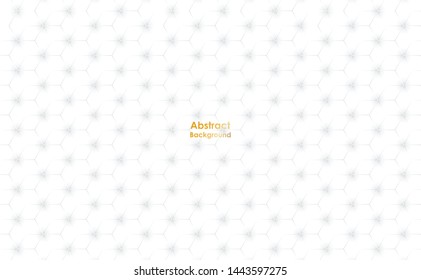 Abstract paper Hexagon white Background ,light and shadow ,Vector