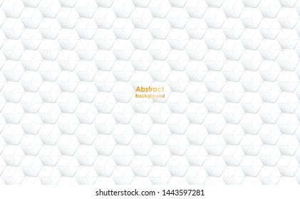 Abstract paper Hexagon white Background ,light and shadow ,Vector