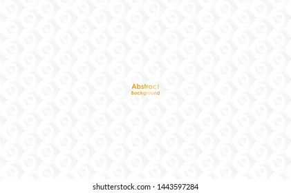 Abstract paper Hexagon white Background ,light and shadow ,Vector