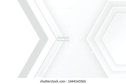 Abstract paper Hexagon white Background ,light and shadow .Vector