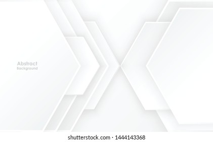 Abstract paper Hexagon white Background ,light and shadow .Vector