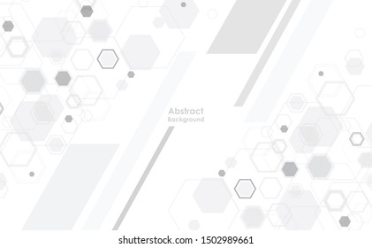 Abstract paper Hexagon white Background ,light and shadow .Vector
