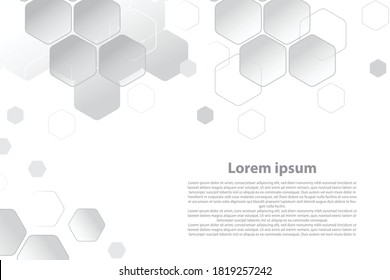 Abstract paper Hexagon white background. pattern with copy space. can be used in cover design, book design, poster, flyer, cover, website. Premium Vector