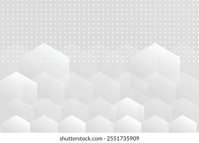Abstract paper Hexagon white Background ,light and shadow ,Vector