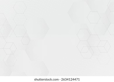 Abstraktes Papier Hexagon weißer Hintergrund, Licht und Schatten, Vektor