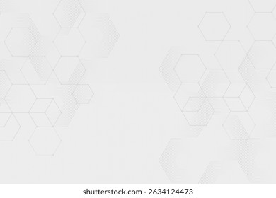 Abstraktes Papier Hexagon weißer Hintergrund, Licht und Schatten, Vektor