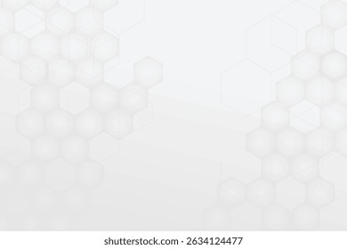 Abstract paper Hexagon white Background ,light and shadow ,Vector