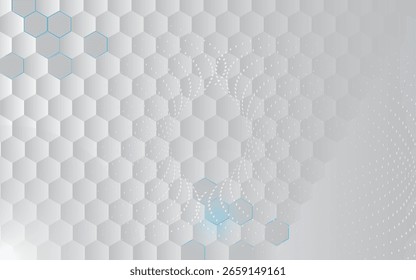 Abstraktes Papier Hexagon weiß Hintergrund, Licht und Schatten, VektorAbstrakter moderner Hexagon Hintergrund, Weiß und Grau geometrische Textur