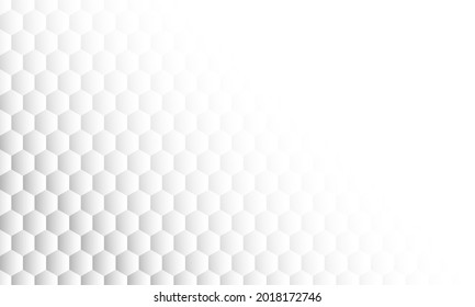 Papel abstracto Fondo hexagonal blanco y gris, luz y sombra de los panales de miel, Vector