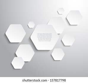 Abstract paper hexagons panel / banners background design for websites or business