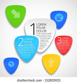 Abstract paper info graphic in a simple shape. Vector illustration.